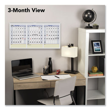 AT-A-GLANCE® Quicknotes Three-month Wall Calendar In Horizontal Format, 24 X 12, White Sheets, 15-month (dec To Feb): 2021 To 2023 freeshipping - TVN Wholesale